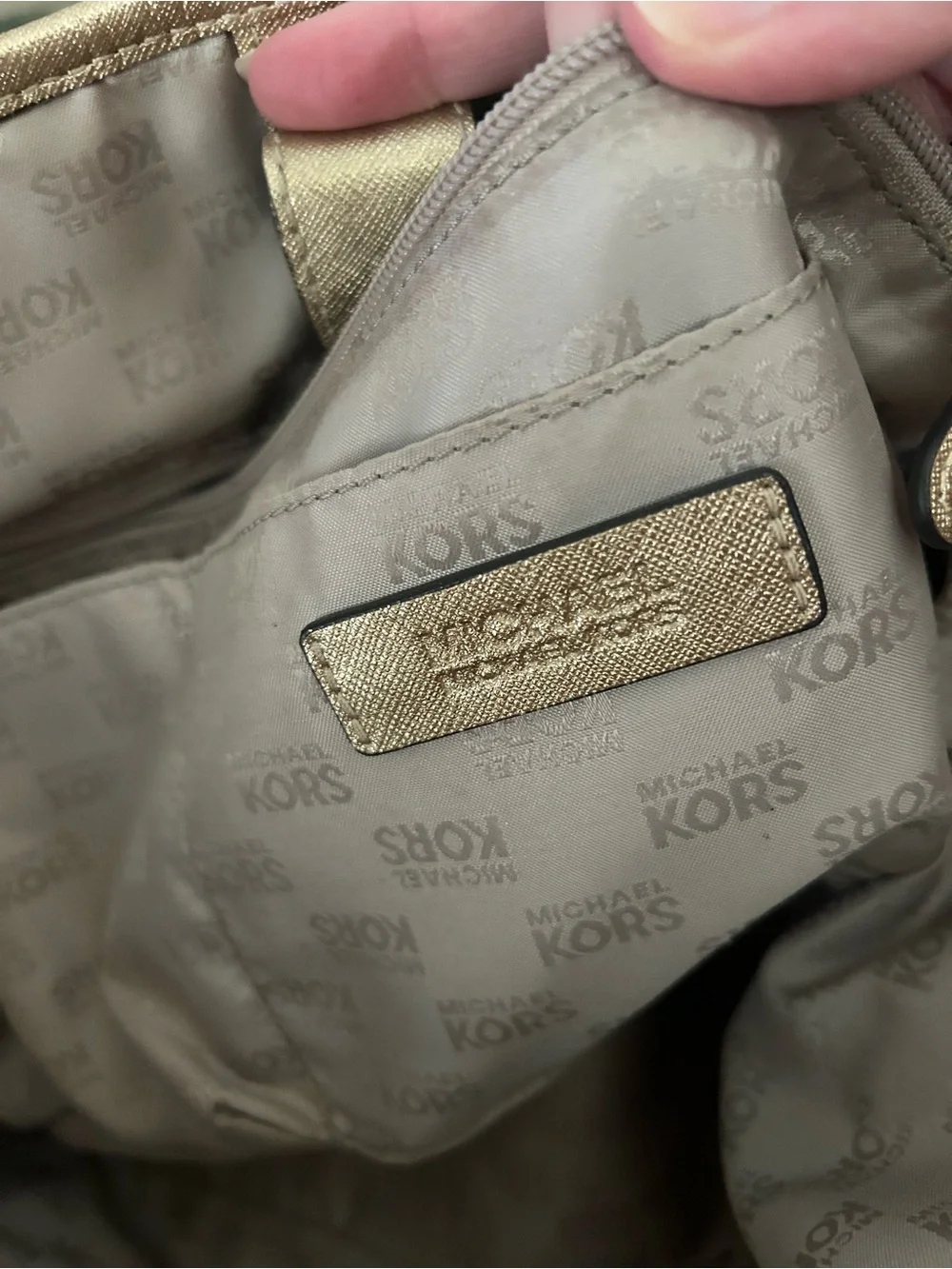 Michael Kors Metallic Gold Tote with MK Emblem